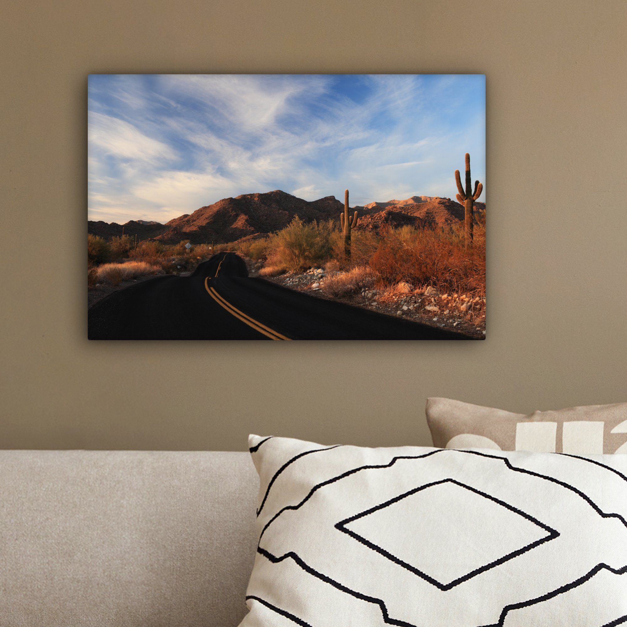 Phoenix Leinwandbilder, (1 Wanddeko, 30x20 St), Leinwandbild Amerika, Wandbild cm - - Straße OneMillionCanvasses® Aufhängefertig,