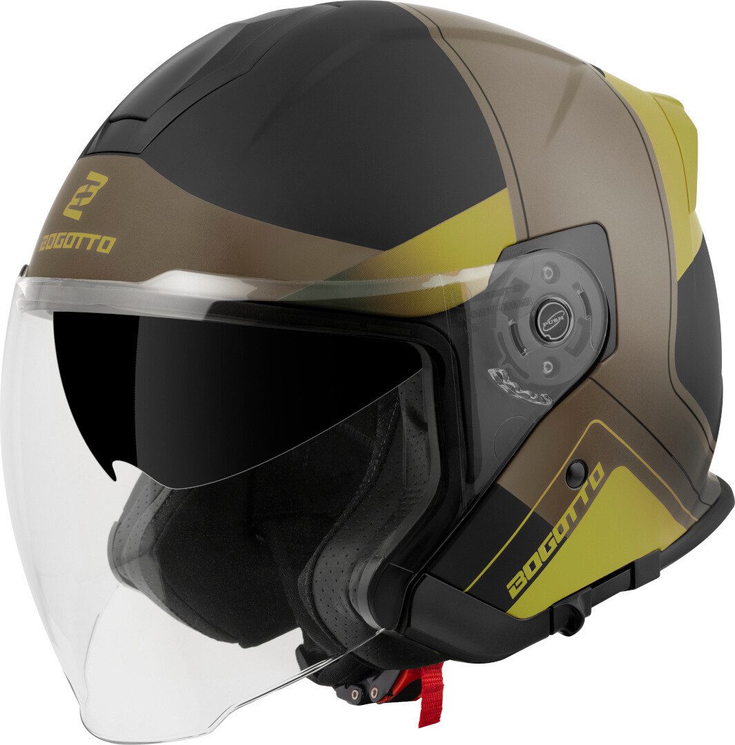 Bogotto Motorradhelm H586 City-B Jethelm, Herausnehmbares Innenfutter,integriertes Sonnenvisier