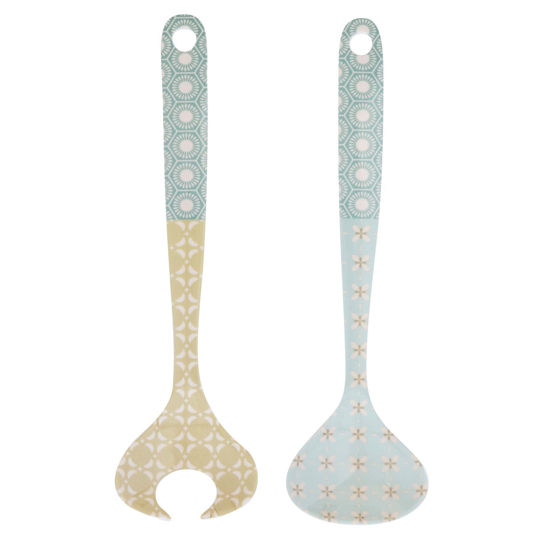 Overbeck And Friends Salatbesteck Sunday-Rose (Melamin, 2-tlg., ca. 26,5 x 7,3 x 2,2 cm), Servierbesteck, langlebig, leicht, robust