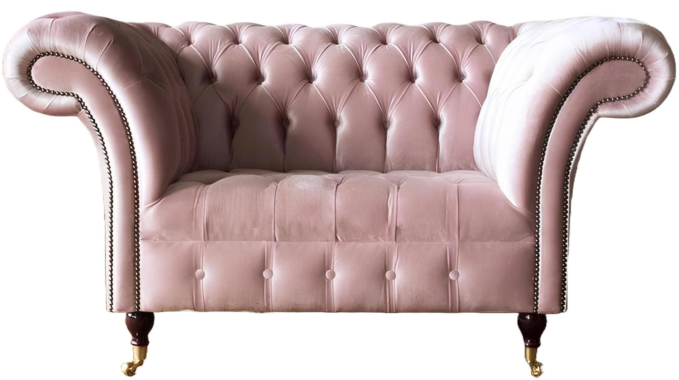 Xlmoebel Chesterfield-Sessel Eleganter Ohrensessel aus hochwertigem Textil-Stoff (Sessel (1 Sitzer), Hergestellt in Europa