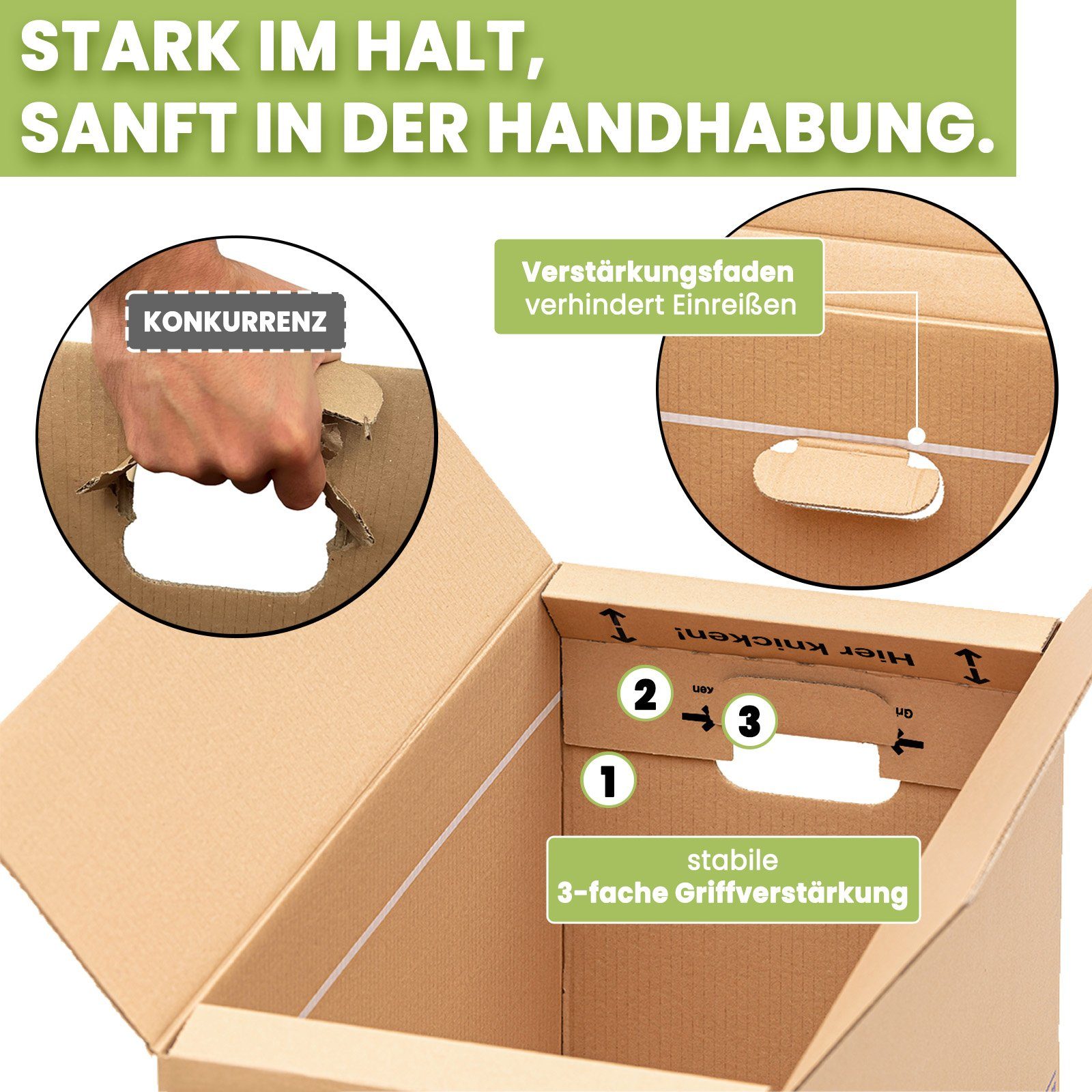KK Verpackungen Aufbewahrungsbox (Spar-Set, 30 St., 30er-Set), Umzugskartons Umzugskiste Bücherkarton 2-wellig in Profiqualität Braun – Bild 4 von 5