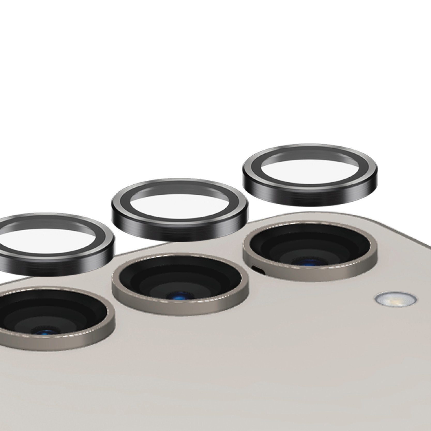 PanzerGlass Kameraschutzglas Hoops Camera Protector für Samsung S23, Samsung S23+, Samsung S24, Schutzglas, Linsenschutz, Kameraschutz, Abdeckung, stoßfest, kratzfest