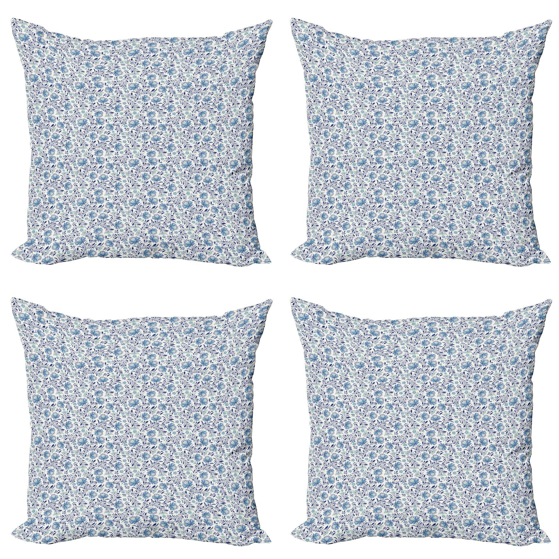 Blumen Accent Bluebelles Abakuhaus (4 Stück), Doppelseitiger Kissenbezüge Modern Digitaldruck, Blühende