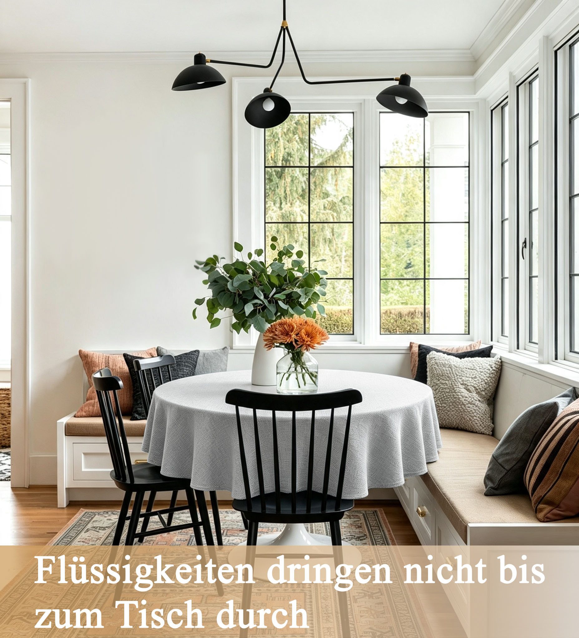 OTTO home Tischdecke Ozzie 1 Stück, Leinenoptik, in eckig und rund (1-tlg), Formstabil & pflegeleicht, eckig oder rund, Dekoration