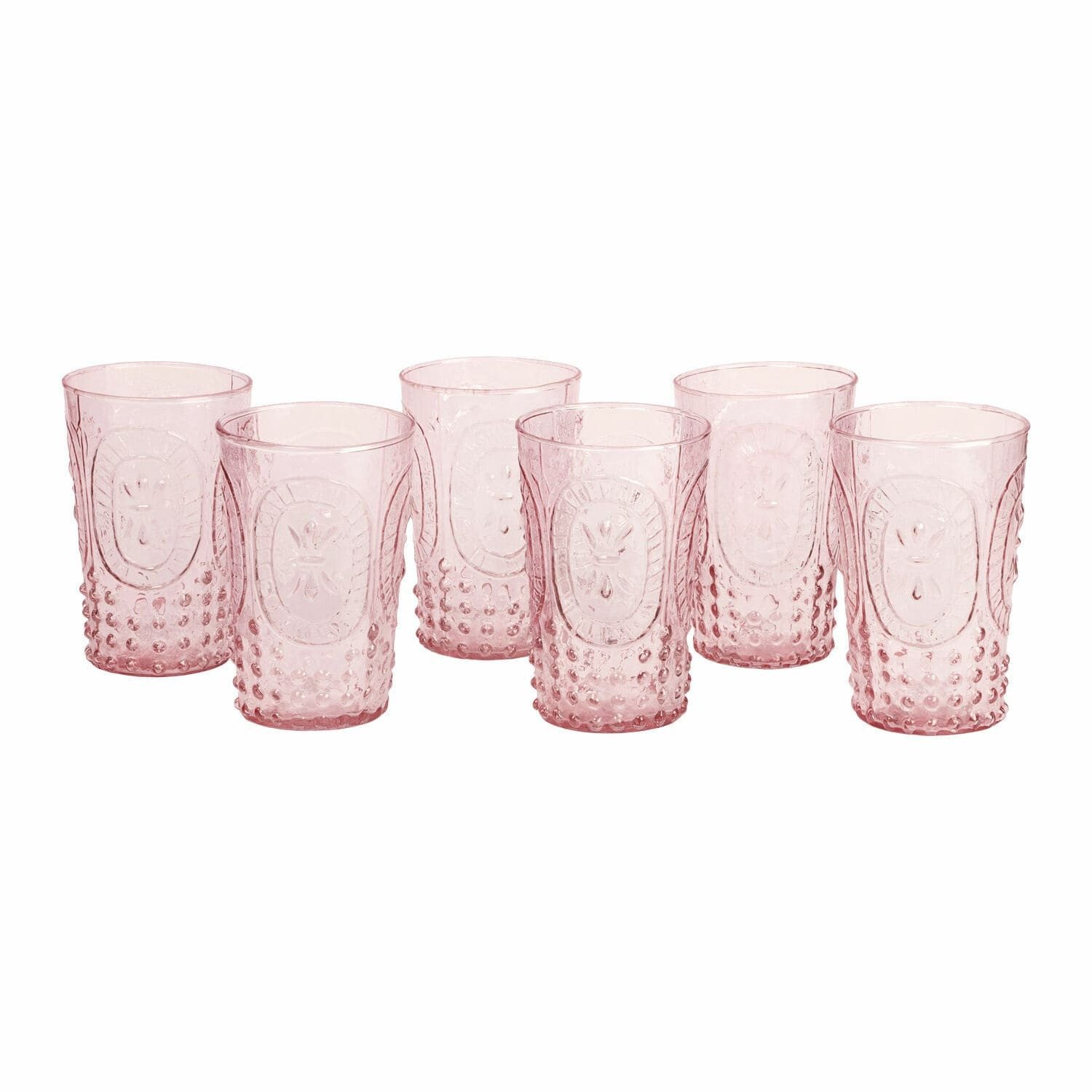 Mirabeau Glas Glas 6er Set Fleury rosa, Glas, none