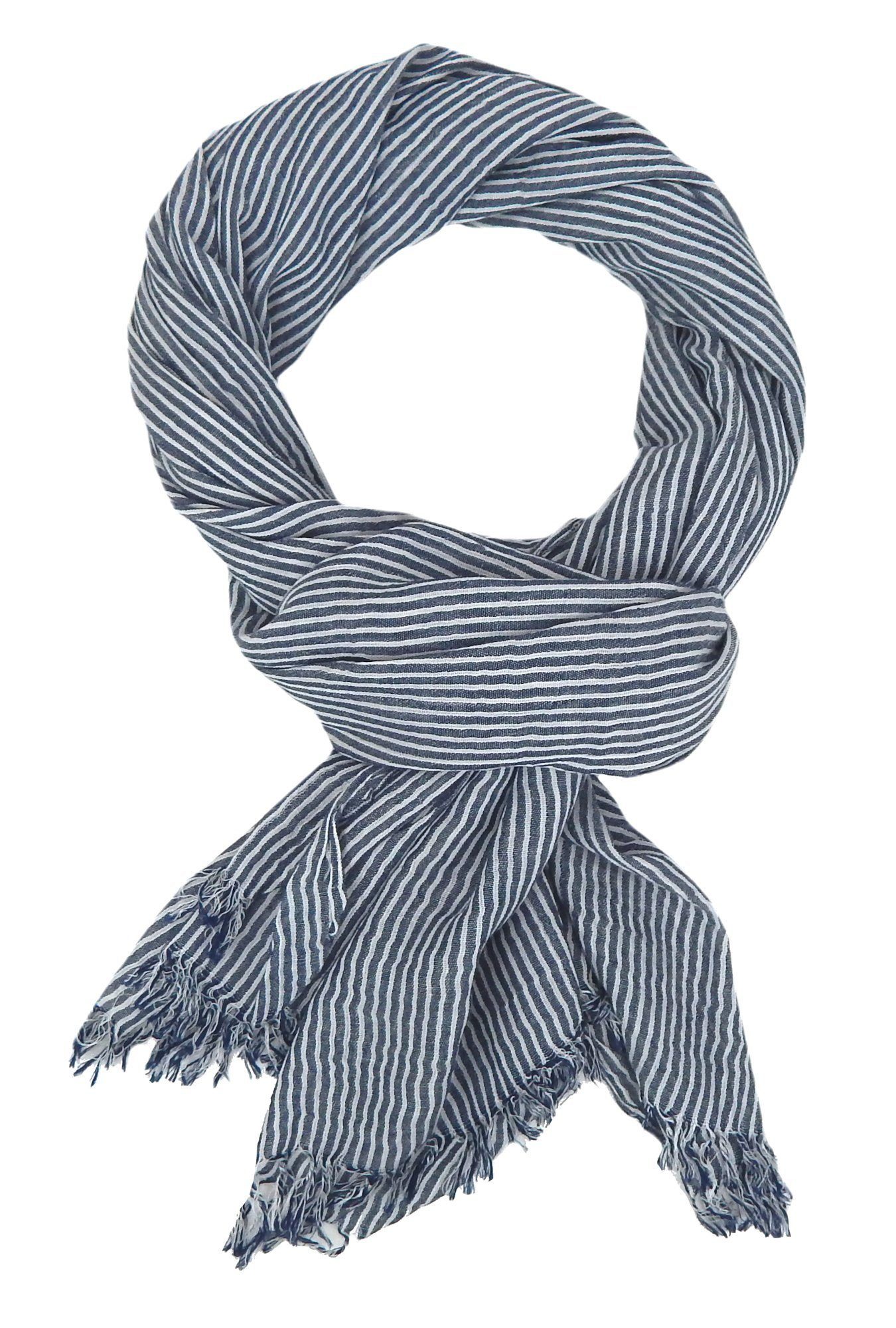 Ella Jonte Modeschal, leichter Herrenschal mit maritimen Streifen Baumwolle günstig online kaufen