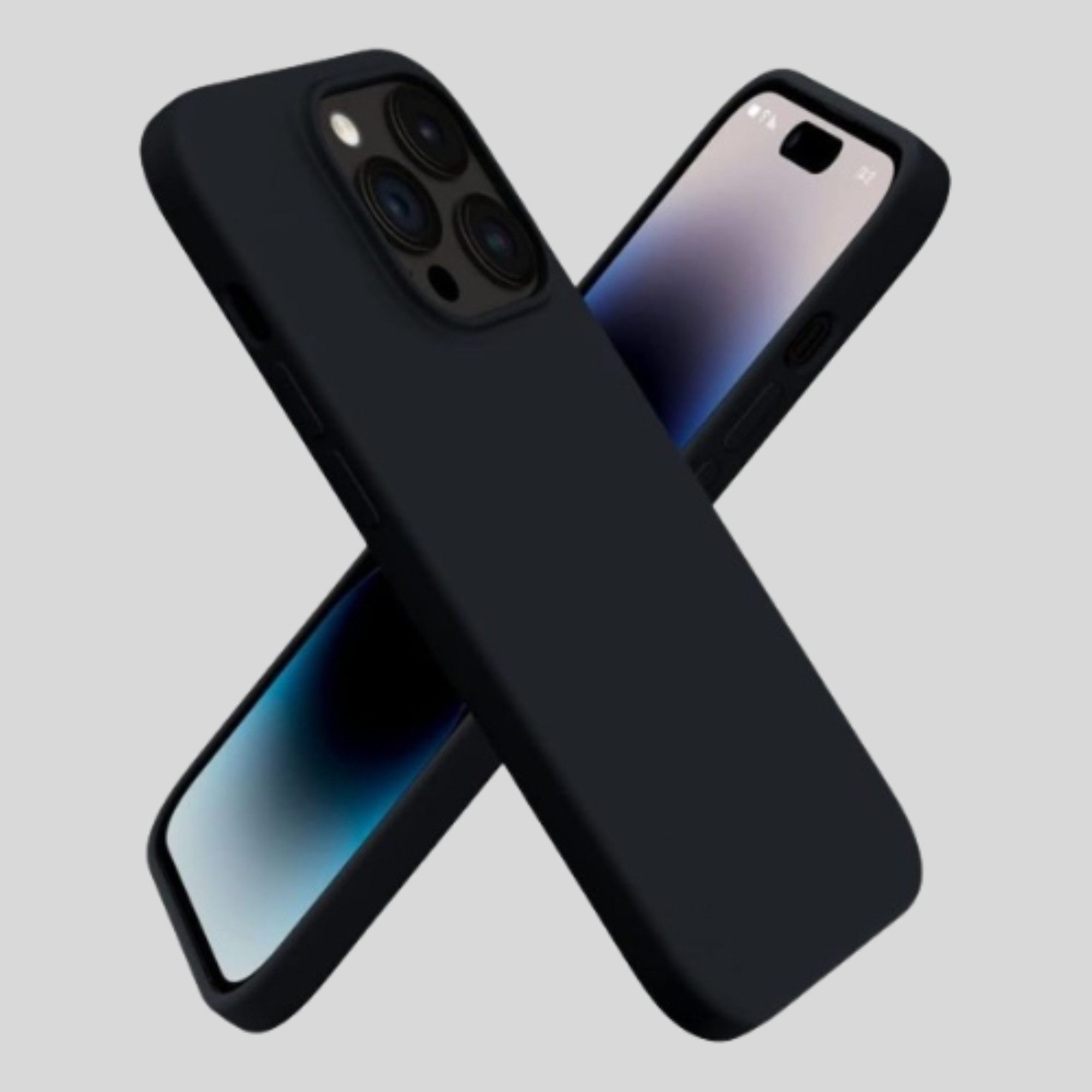 Montegoni Handyhülle Schwarz Silikon Case für Apple iPhone 13,14,13/14 pro,13/14 pro max, Stoßfeste Hülle mit Kameraschutz, Silikon Slim Case Cover