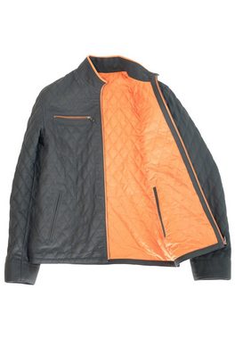 Lolus Lederjacke Albert Dunkelblau Herren Stepp Lederjacke Wendejacke aus weichem Lammnappa Leder