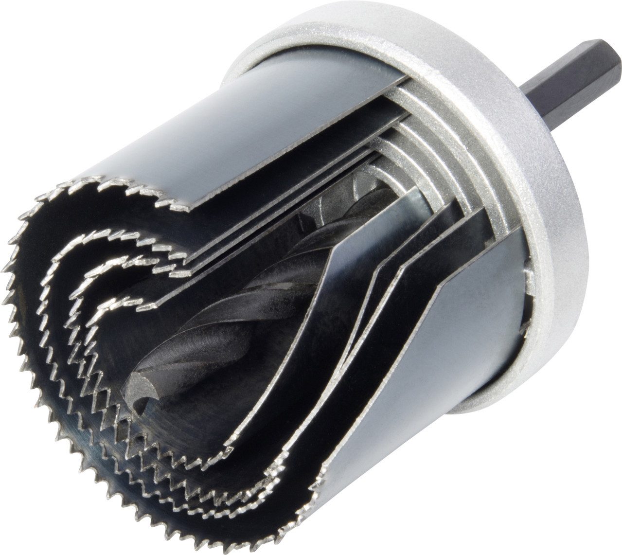 Bohrer- und Bitset Wolfcraft Standard-Lochsägen Set 25, 35, 43, 53 mm