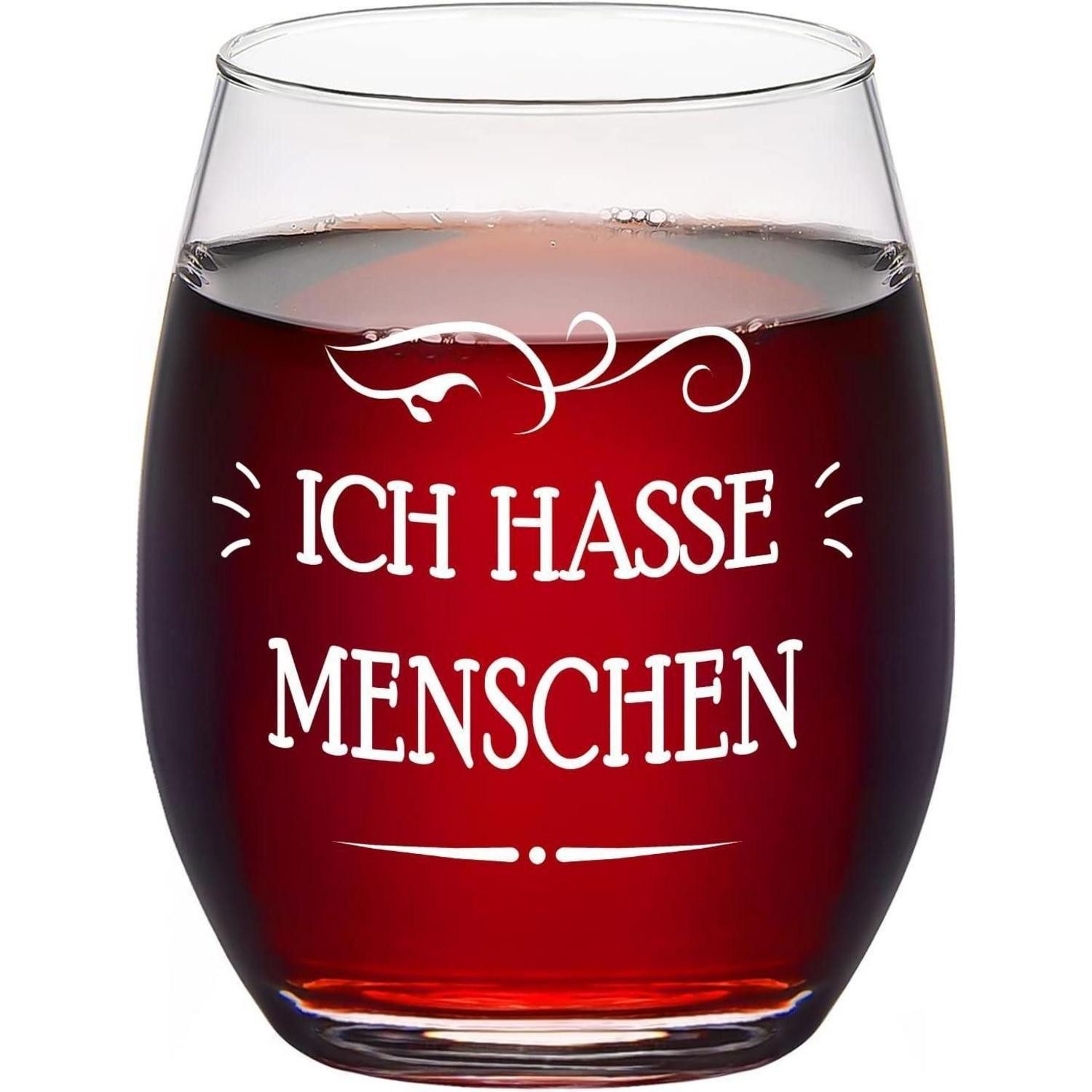 LuxusKollektion Rotweinglas Weinglas personalisiert Geschenk Geburtstag Ich Hasse Menschen