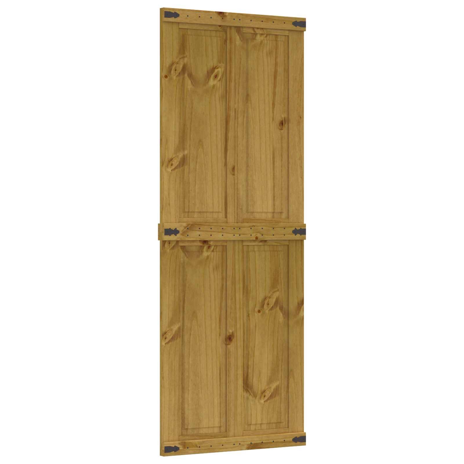 vidaXL Schiebetür Scheunentür CORONA 80 x 210 cm Massives Kiefernholz Honigbraun (1-St)