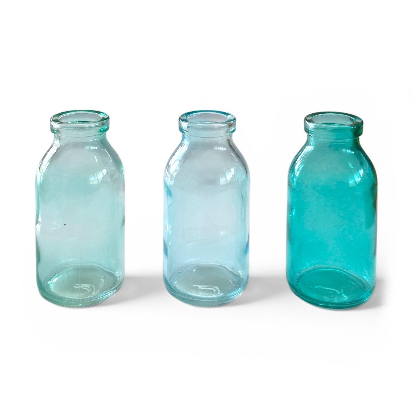 Sandra Rich Dekovase Glasvase 3er Set "Bottle klein" Ø 5 x 10,5cm, Glasflaschen