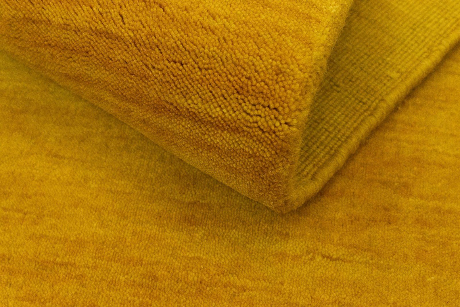 Wollteppich Loribaft Teppich handgewebt gold, rechteckig, Höhe: Kurzflor 8 morgenland, mm