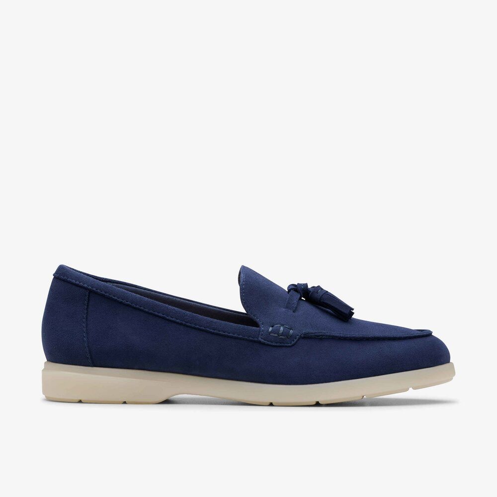 Clarks Clarks - Narini Edge Navy Suede - Blau Slipper