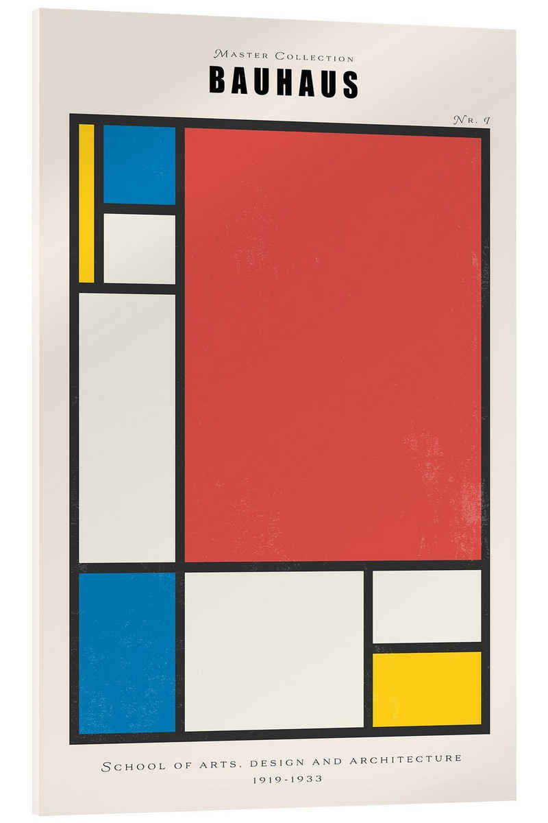 Posterlounge Acrylglasbild Exhibition Posters, Bauhaus Colours, Wohnzimmer Mid-Century Modern Malerei