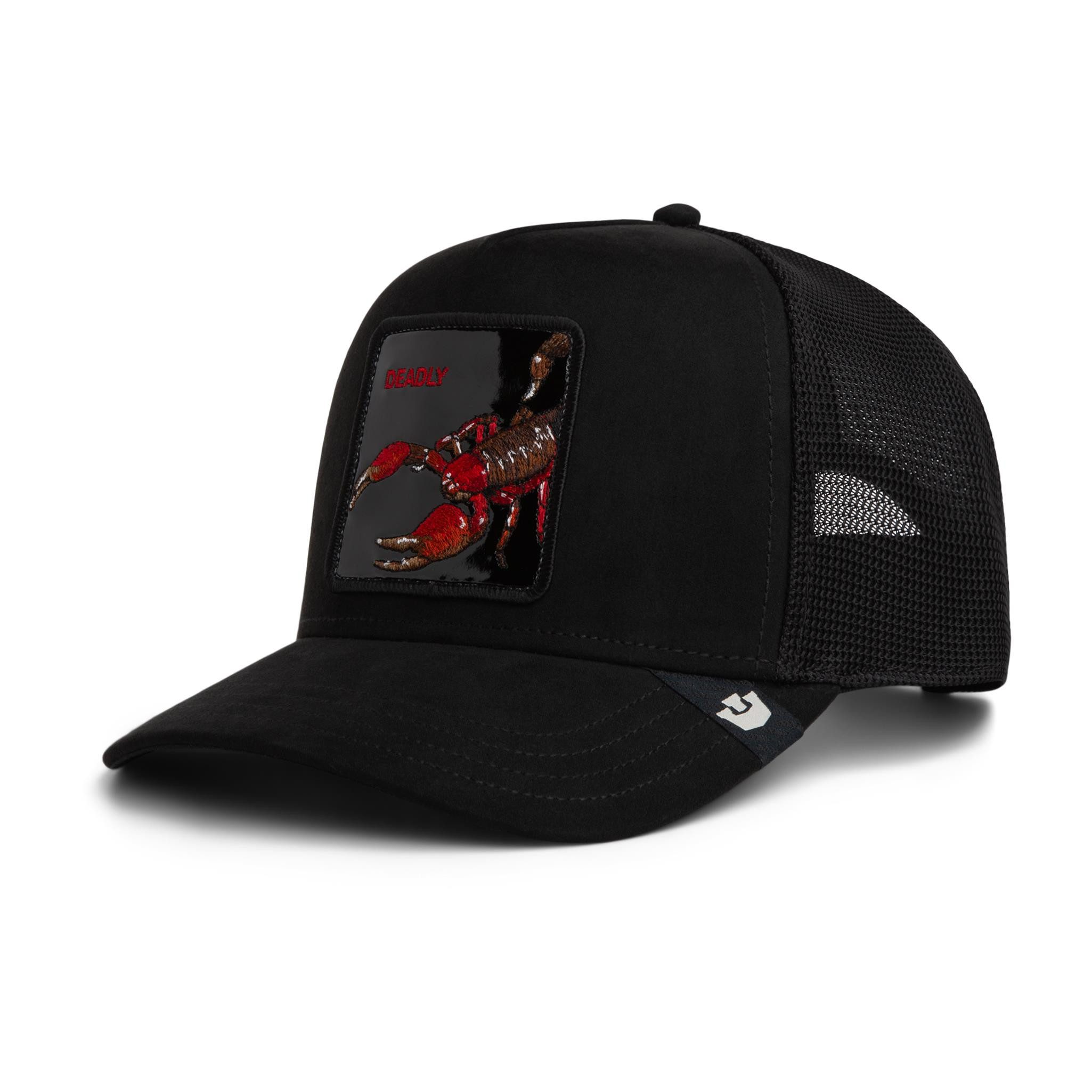 GOORIN Bros. Trucker Cap Goorin Bros. Black Out Scorpion Trucker Cap Void (Basecap, Basecap, Trucker Kappe, Meshcap) Metall Patch Schwarz