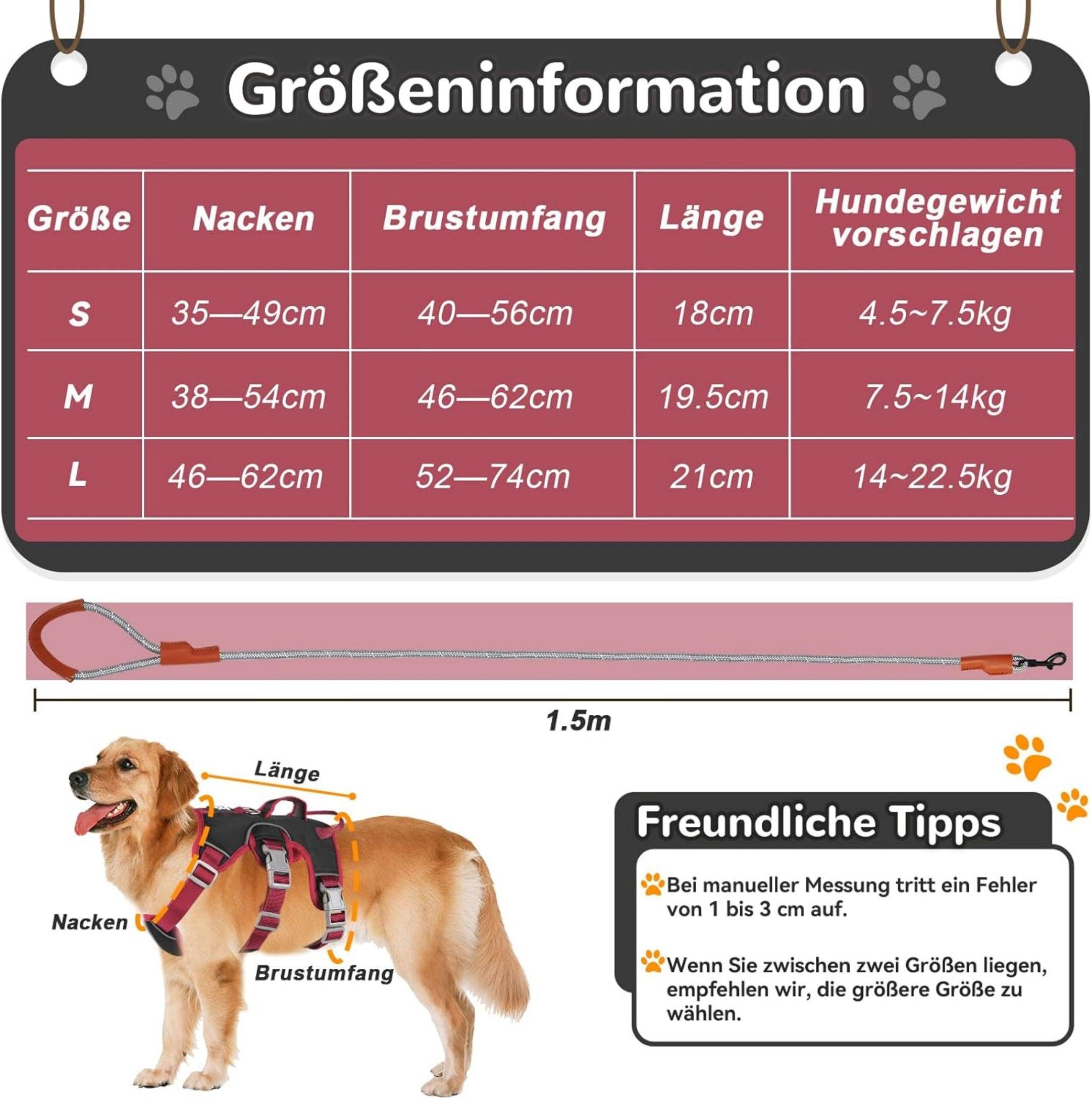 Coonoor Hunde-Geschirr Verstellbares,Anti Zug Sicherheitsgeschirr für günstig online kaufen