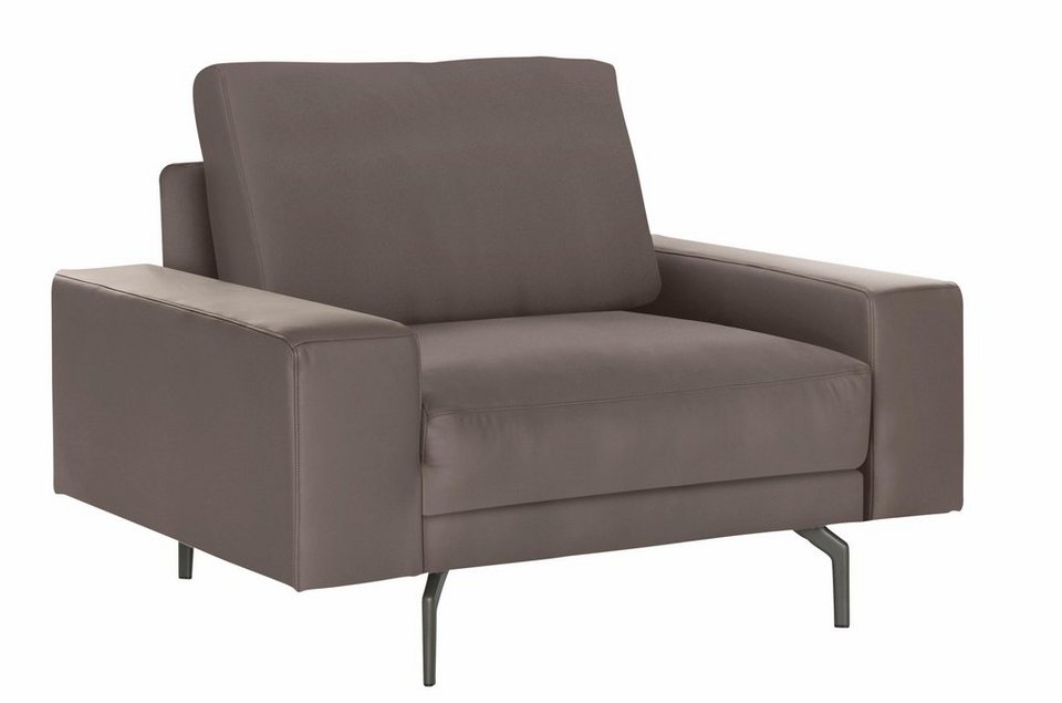 hülsta sofa Sessel hs.450, Armlehne breit niedrig, Alugussfüße in umbragrau,  Breite 120 cm