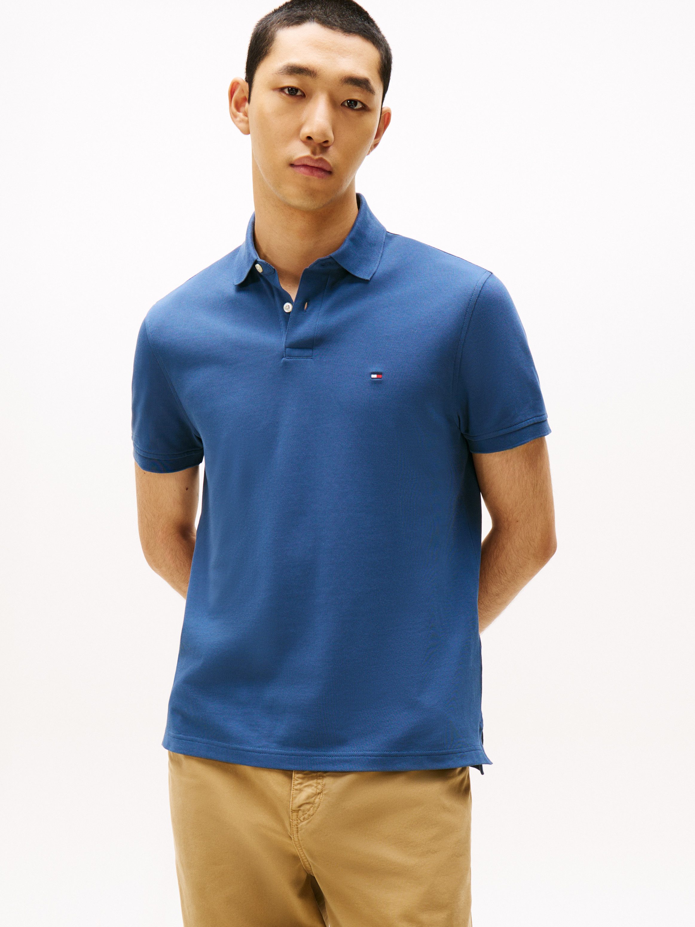 Tommy Hilfiger Poloshirt 1985 REGULAR POLO mit Kontraststreifen und Knopfleiste unifarben, sportlich, regular fit, Baumwollmix, Polokragen. Reduzierter Preis € 56,99. Unverbindliche Preisempfehlung € 79,90