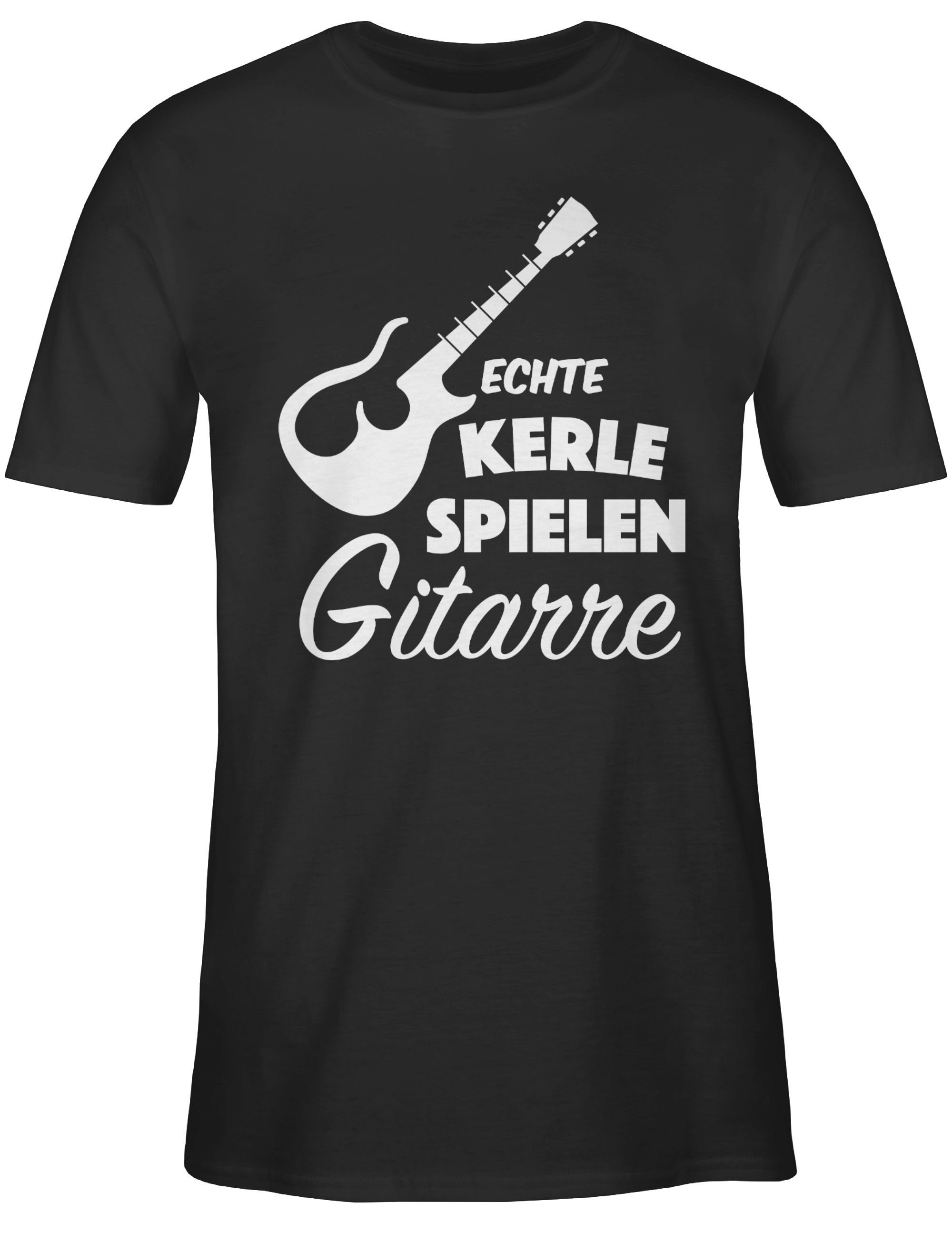 Gitarre T-Shirt Shirtracer 1 Zubehör Instrument spielen Kerle Musik Echte Schwarz