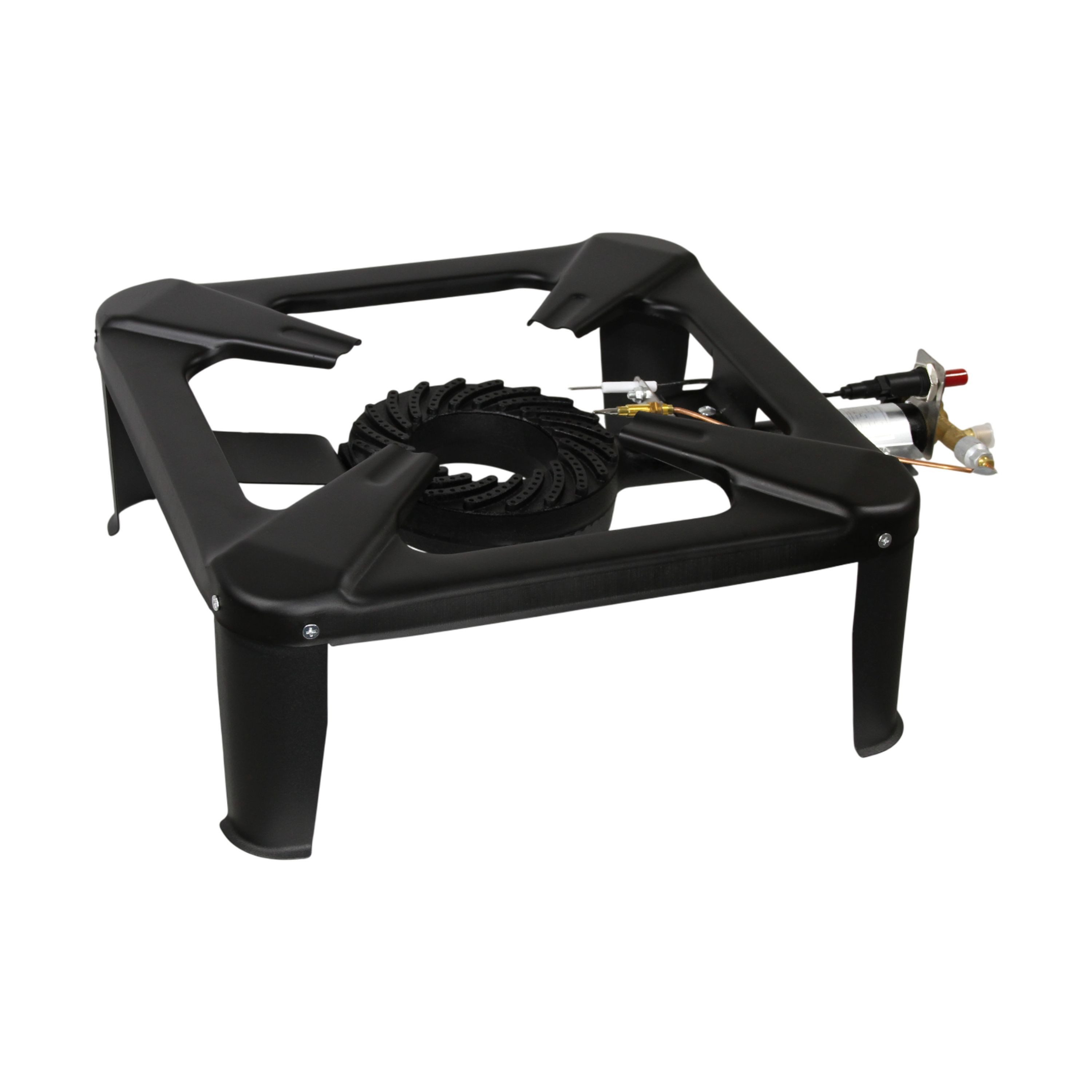 HELO24 Gaskocher Hockerkocher Gasbrenner Camping Wok 6,5kW 4-Fuß H1 + Schlauch + Regler – Bild 4 von 5
