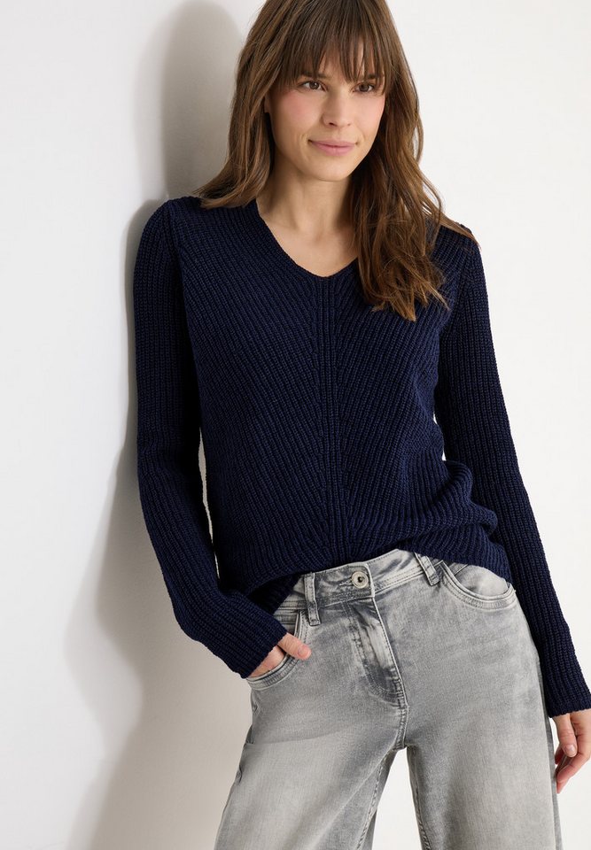 CECIL Strickpullover mit V-Auschnitt