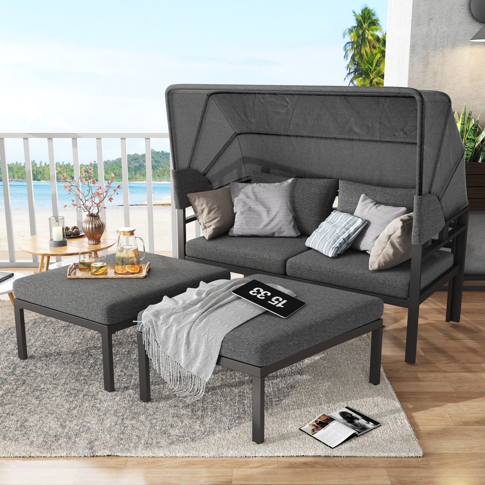 REDOM GartenloungeSet GartenmöbelSet, Gartenmöbel Balkonmöbel