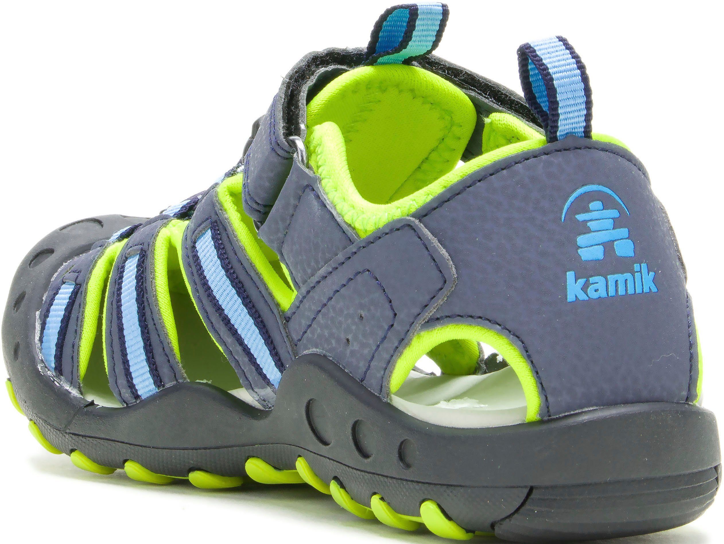 CRAB Kamik blau-lime Outdoorsandale