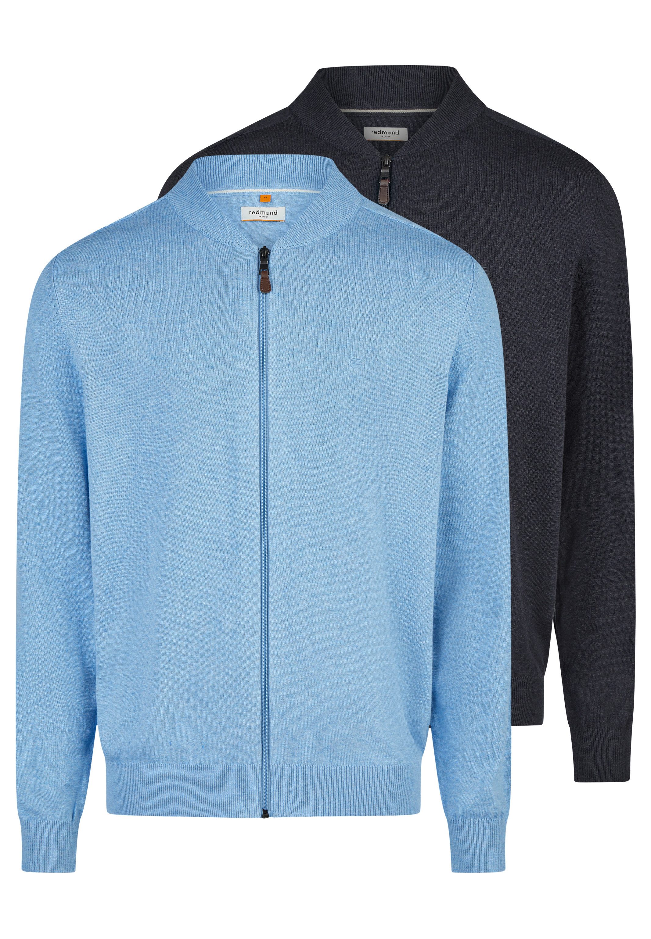 Redmond Strickjacke 2er Pack Basic (Spar-Set, 2-tlg) Strickjacke - Baumwolle - Atmungsaktiv - Weicher Feinstrick