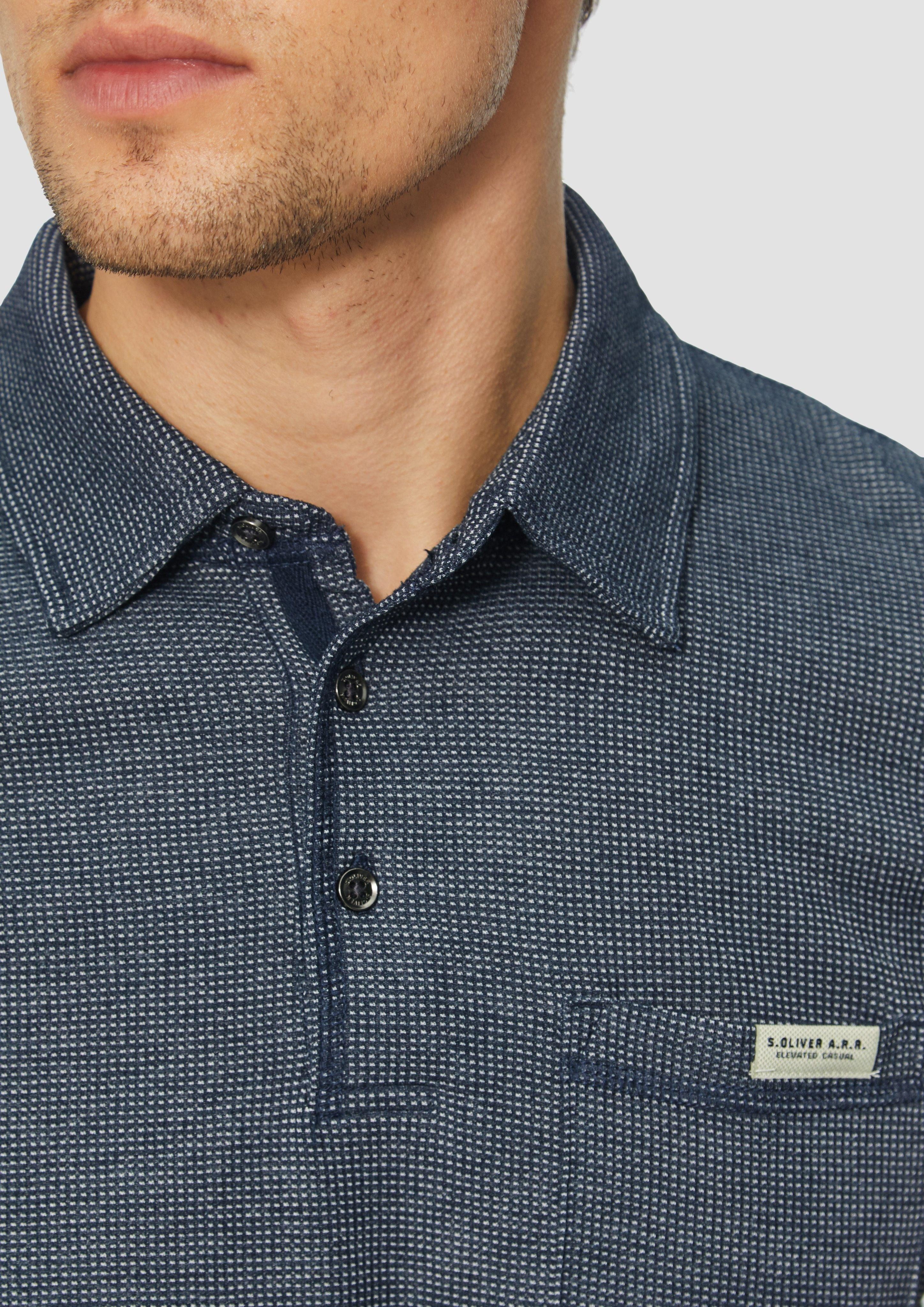 s.Oliver Kurzarmshirt Poloshirt aus zweifarbigem Waffelpiqué günstig online kaufen