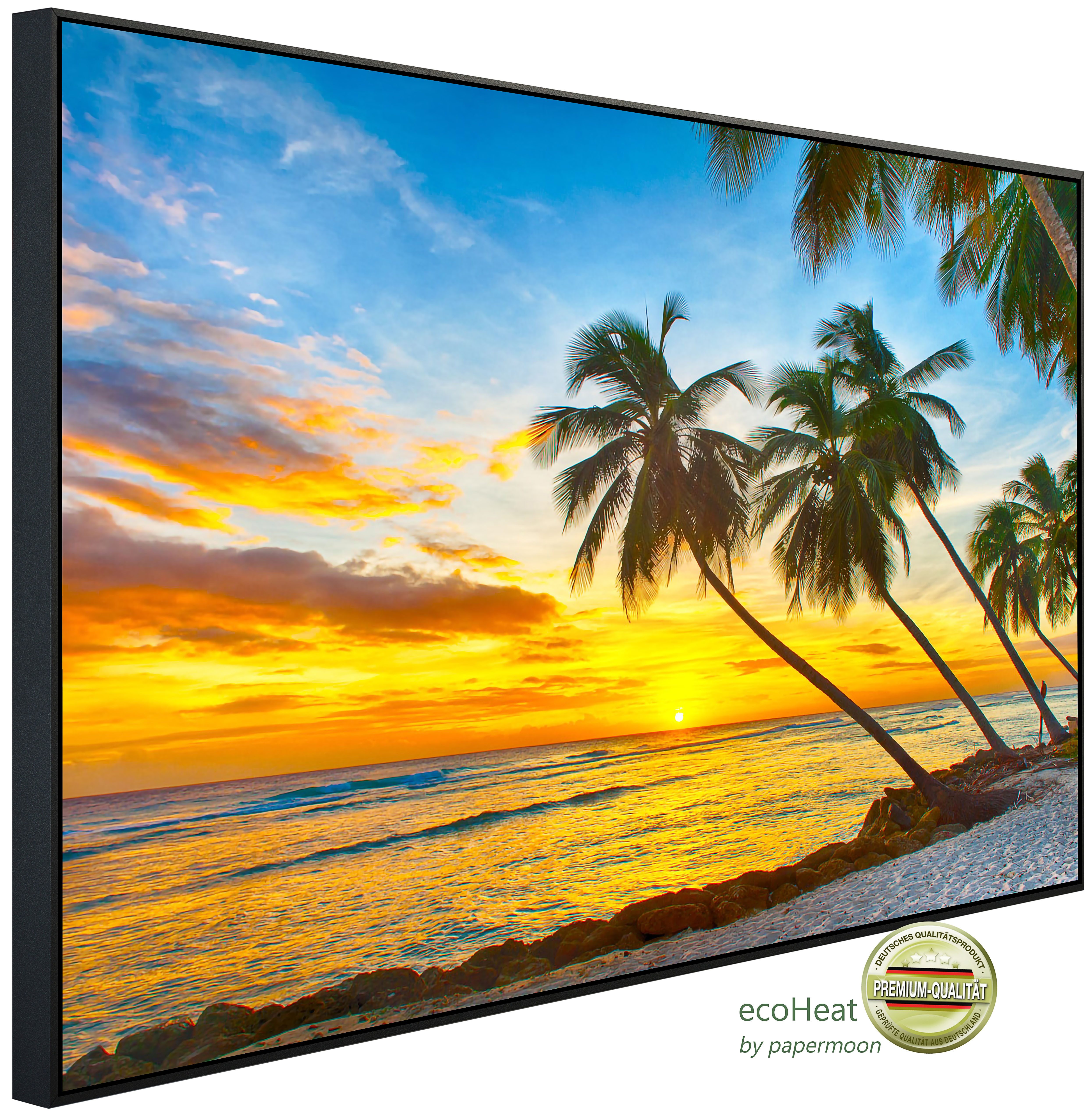 Papermoon Infrarotheizung INFRAROT-BILD-HEIZUNG, Barbados Palm Beach, TÜV-Rheinland/GS zertifiziert, angenehme Strahlungswärme