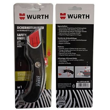 Würth Cuttermesser Würth 2K-Sicherheitsmesser 071566013, automatischer Klingeneinzug, (1 Stück)