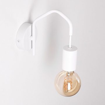 hofstein Wandleuchte »Borghi« Wandlampe aus Metall in Weiß, ohne Leuchtmittel, 1xE27, Wandspot im Retro/Vintage Design