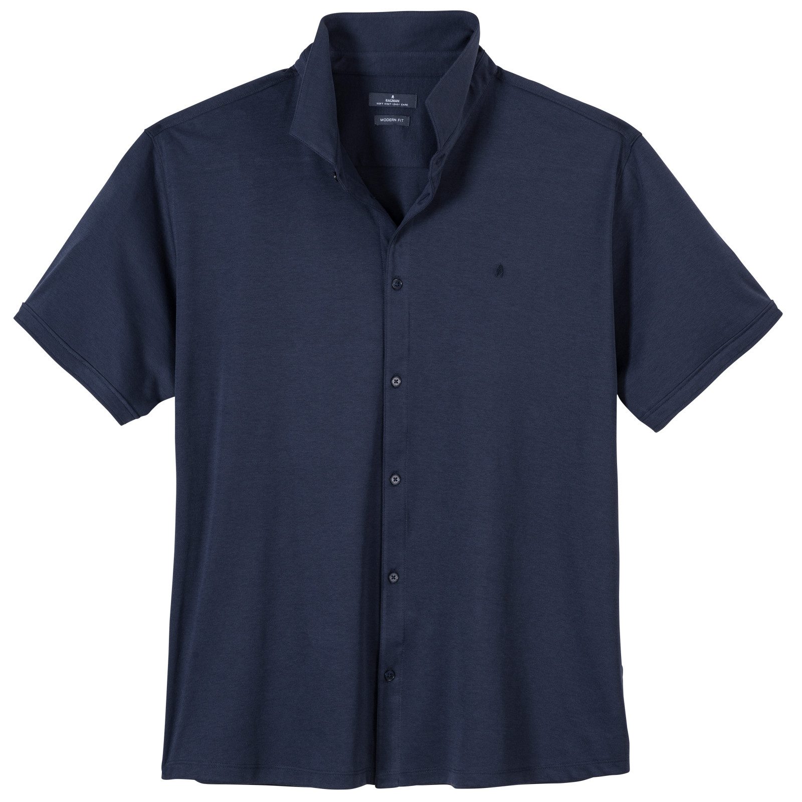 Poloshirt Ragman Softknit Poloshirt durchgeknöpft navy XXL