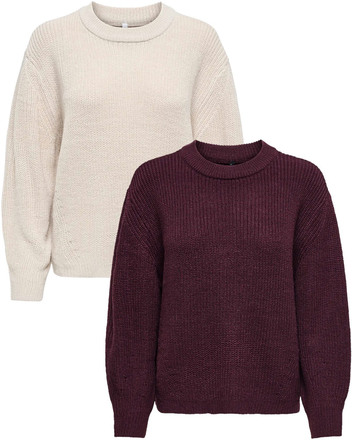 ONLY Strickpullover (2er-Pack) weicher Damen Pullover günstig online kaufen