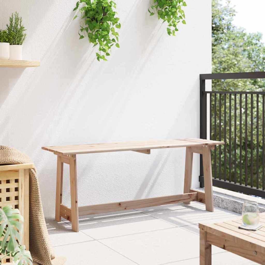 vidaXL Gartenbank Bank Outdoor Natur 119 x 37 x 47 cm Massives Kiefernholz (1-St)