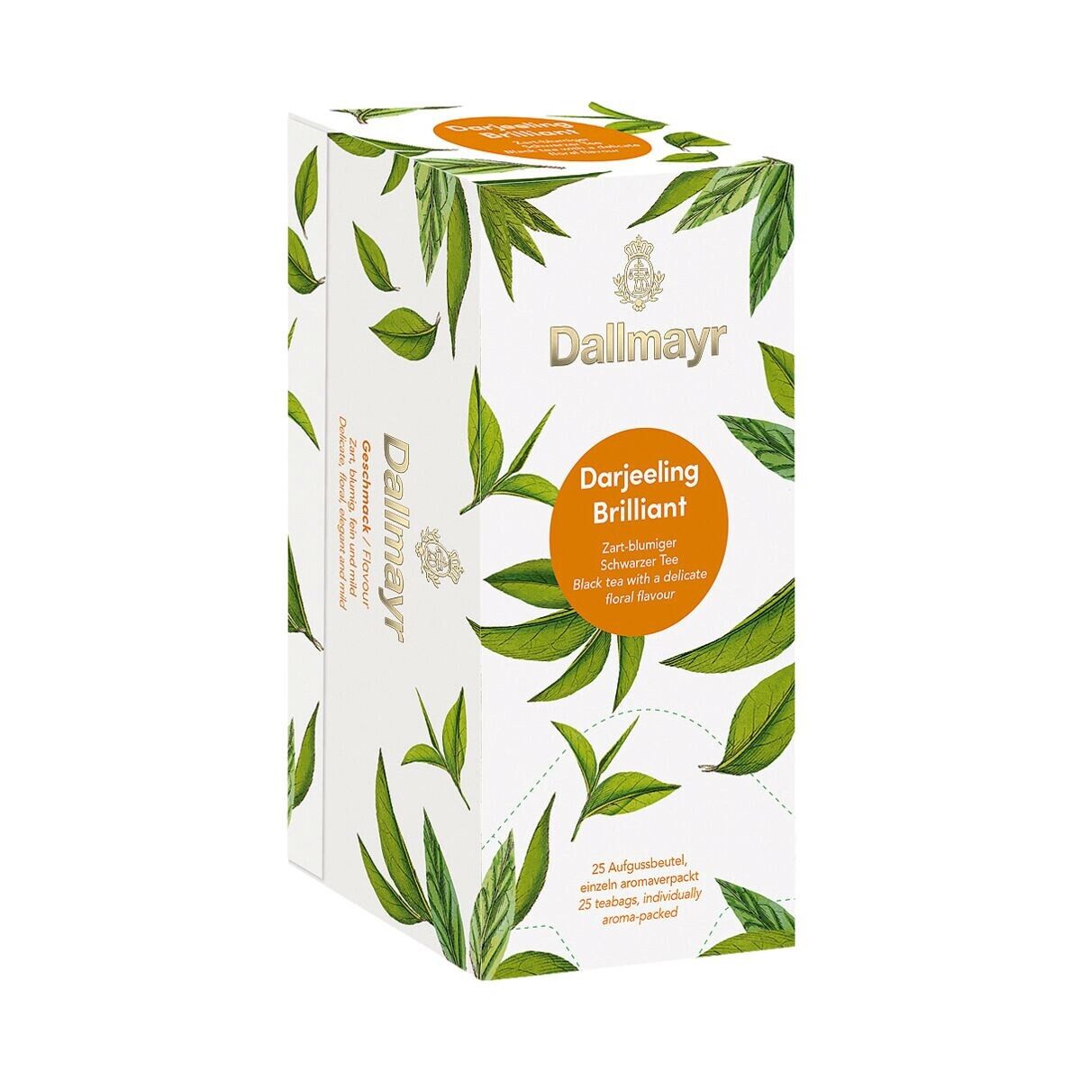 DALLMAYR Tee Darjeeling Brilliant, 25 Aufgussbeutel, Schwarztee