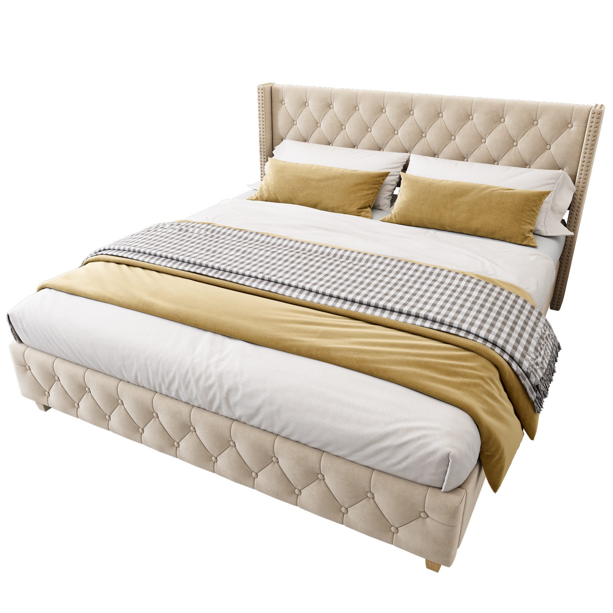 Flieks Polsterbett, Massivholz Doppelbett 160x200cm mit günstig online kaufen