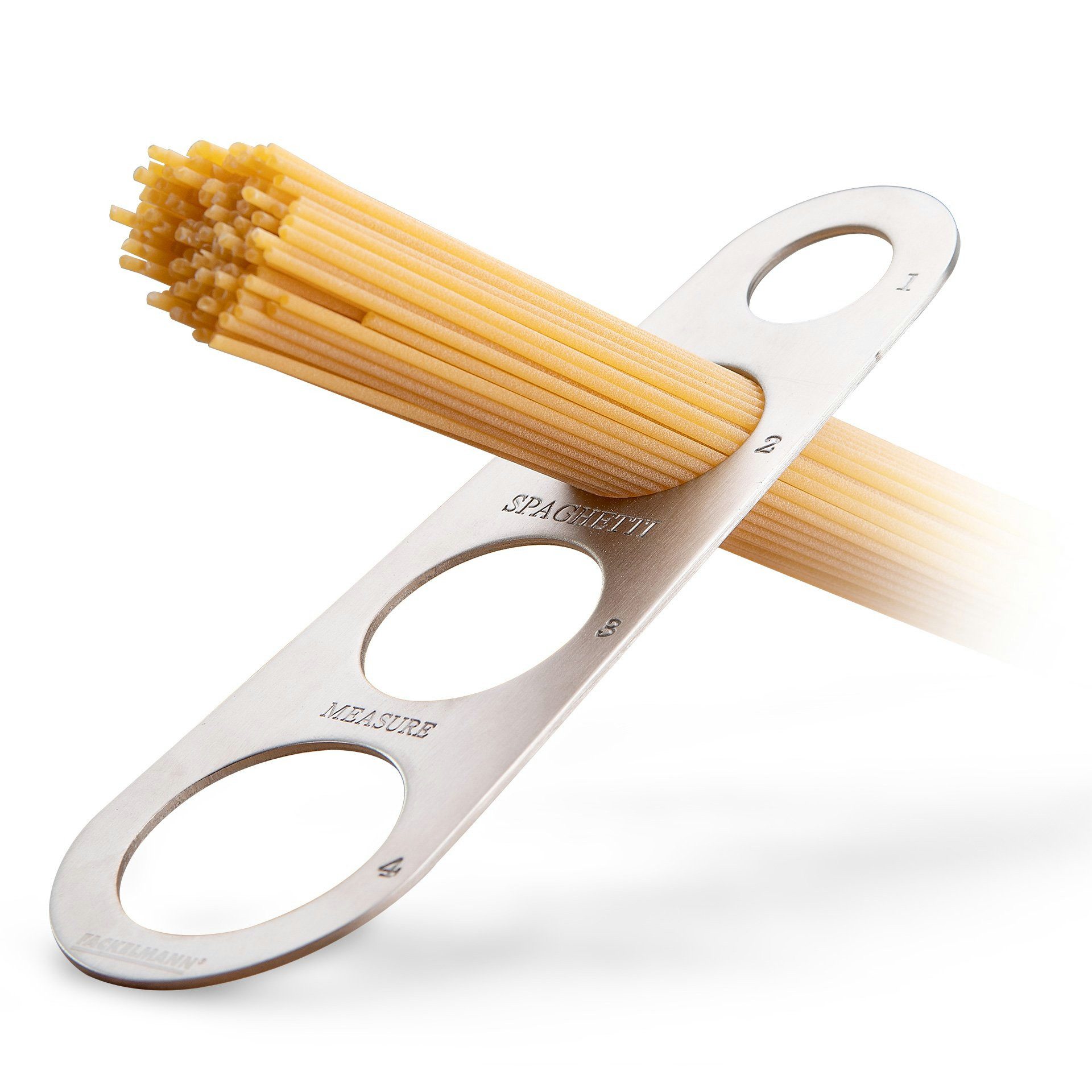 FACKELMANN Teigportionierer Spaghettimaß, Pasta-Portionierer, Nudelmessgerät, Edelstahl