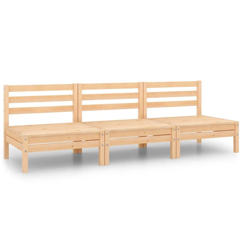 vidaXL Gartenlounge-Set 3-tlg. Garten-Lounge-Set Kiefer Massivholz, (1-tlg)