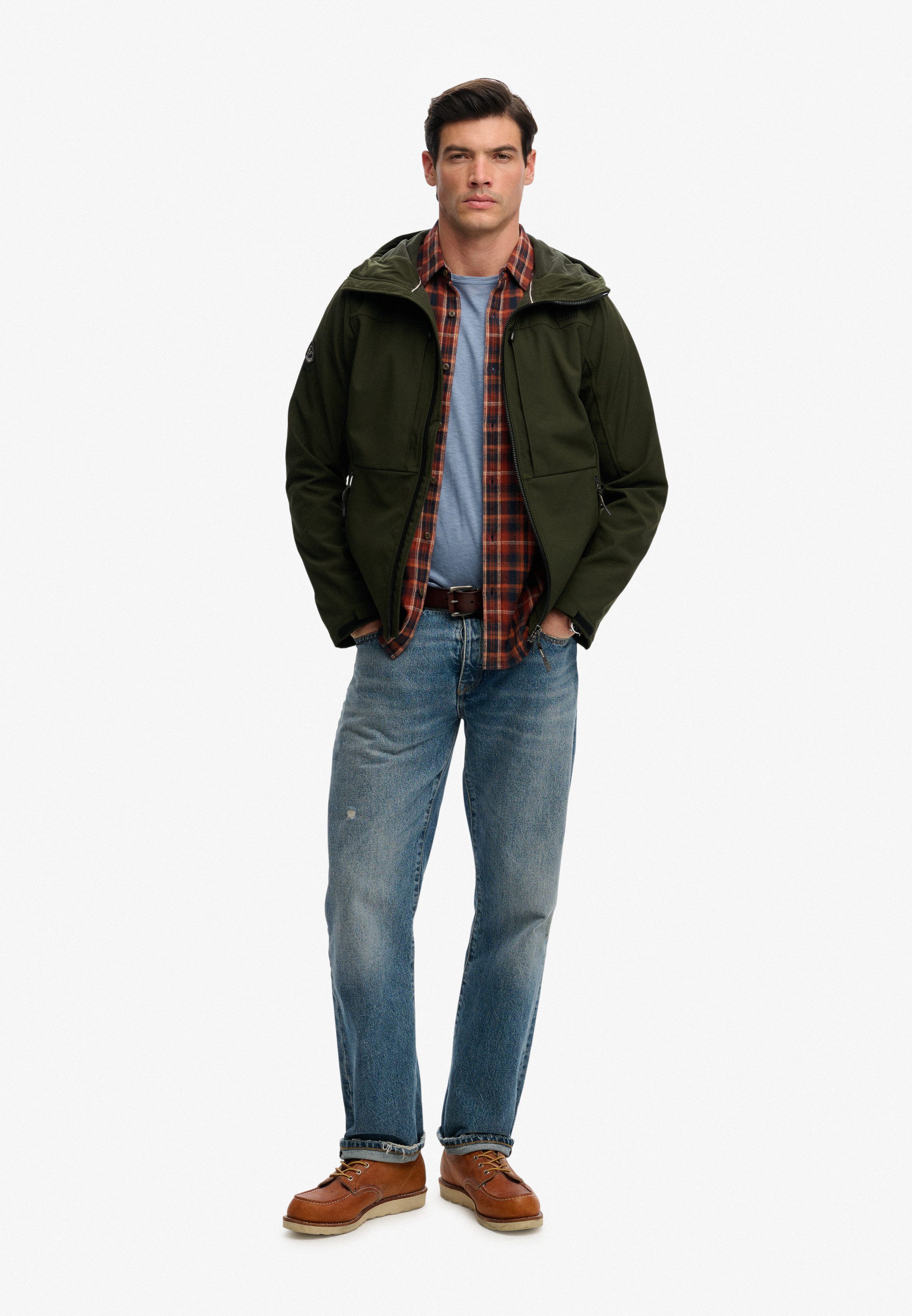 Outdoorjacke HOODED SOFTSHELL TREKKER JKT