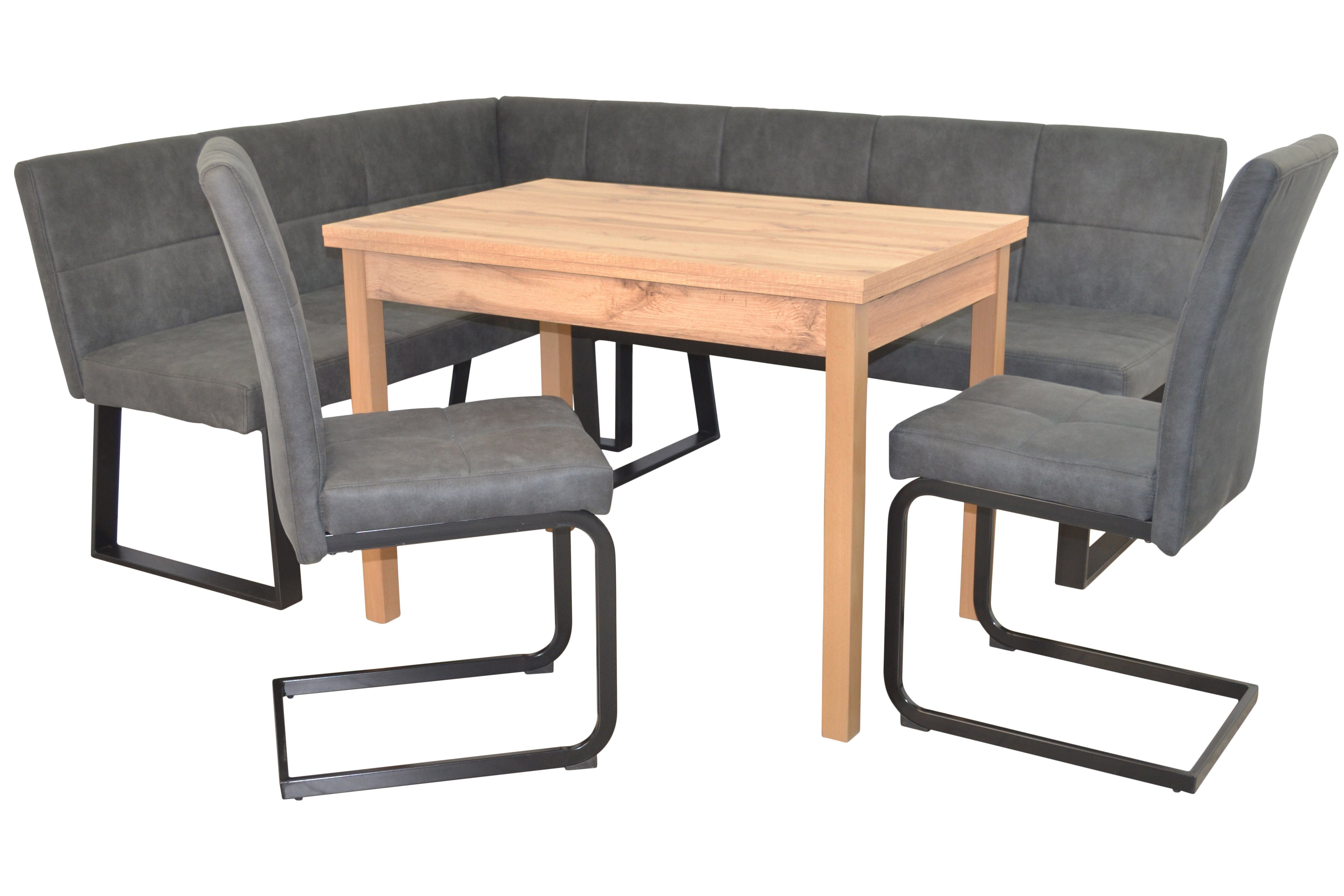 moebel-direkt-online Eckbankgruppe 4teilige Eckbankgruppe, Schenkelmaß 150x190 cm, in drei Farben, (Spar-Set, 4tlg. Set)