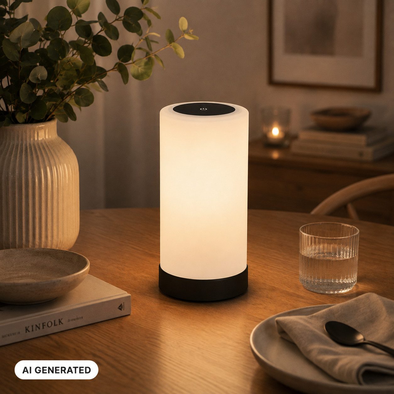 Briloner Leuchten LED Tischleuchte Tischlampe Akku Glas kabellos Dekolicht 3 Stufen Dimmfunktion, IP44 Balkon Campingleuchte, inkl. 2m USB Kabel