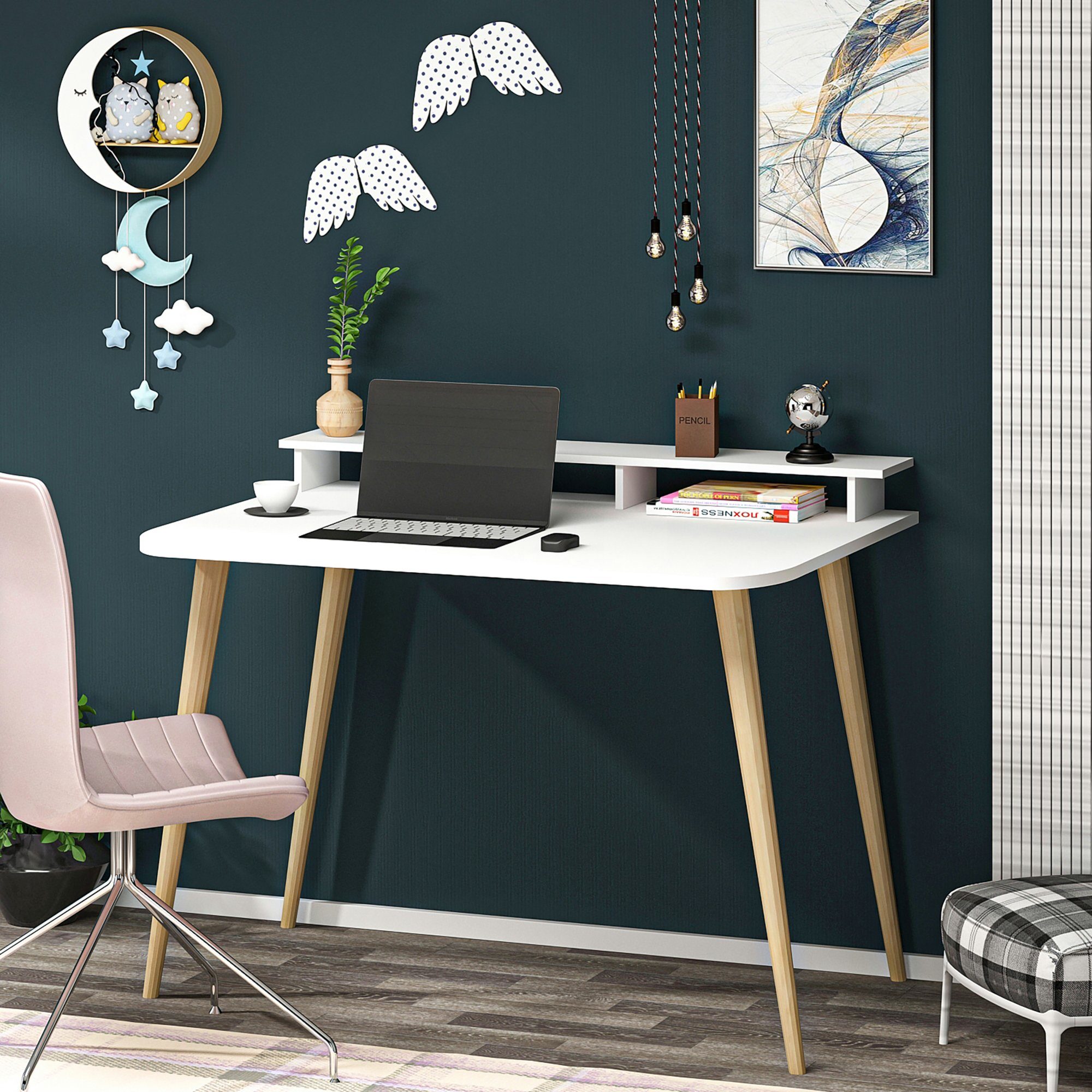 en.casa Schreibtisch, »Östhammar« Computertisch 73x90x60cm mit günstig online kaufen