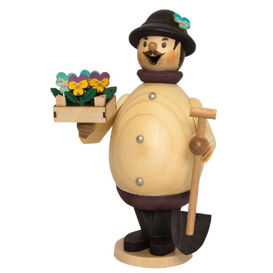 Drechslerei Kuhnert Räuchermännchen Max Hobbygärtner - Höhe: 16 cm - Handarbeit aus dem Erzgebirge, (1 St), Handarbeit aus dem Erzgebirge