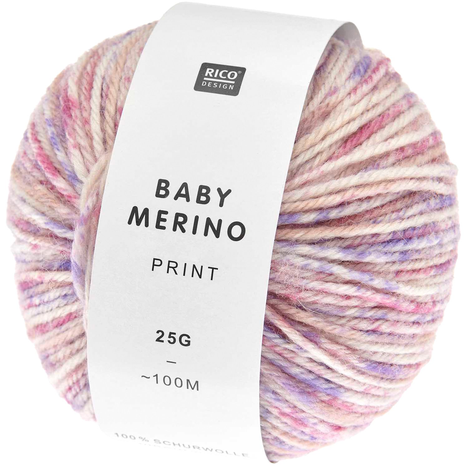 Rico Design Baby Merino Print Häkelwolle, 100m