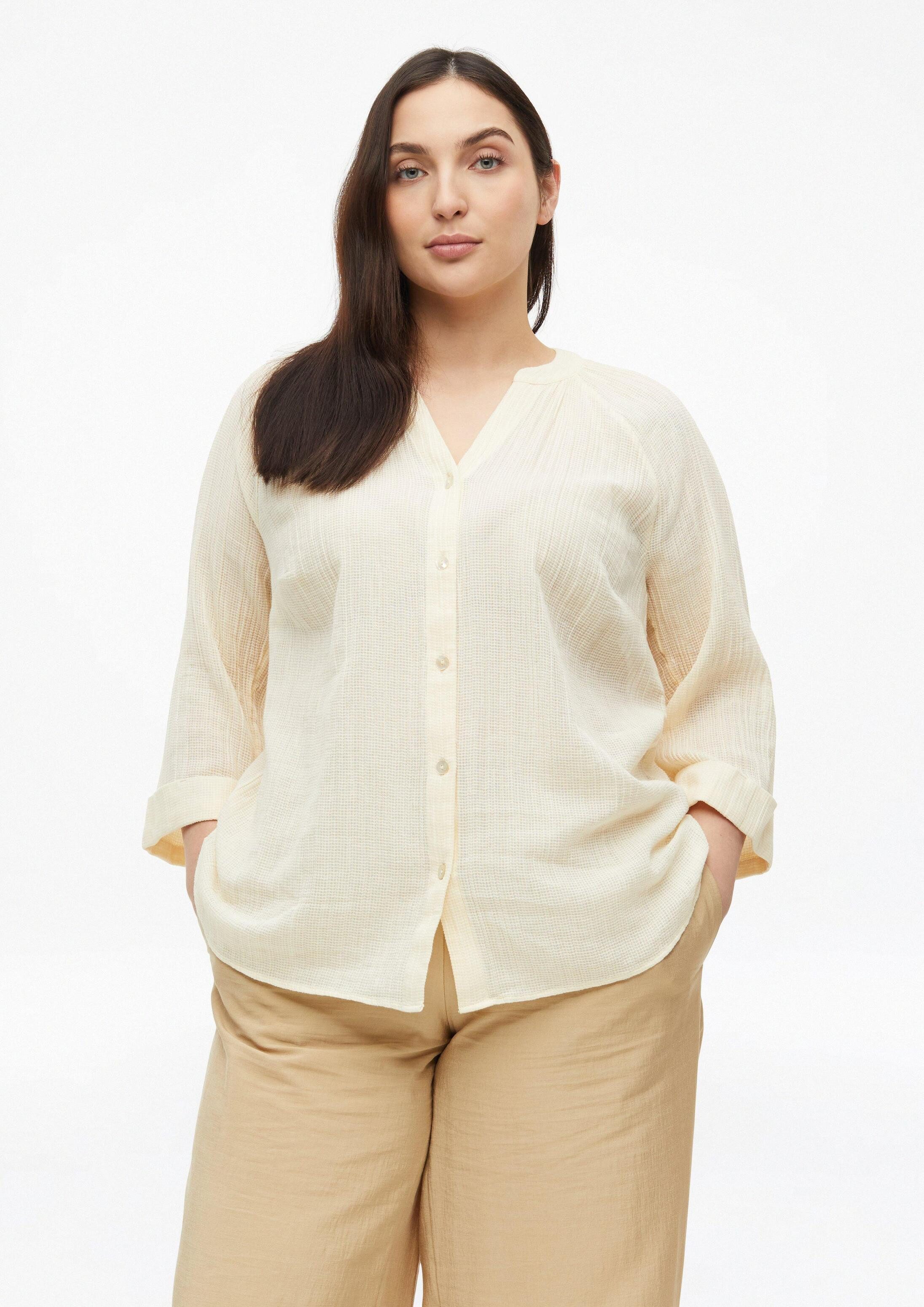 s.Oliver Kurzarmbluse Bluse Semitransparente Bluse mit Struktur