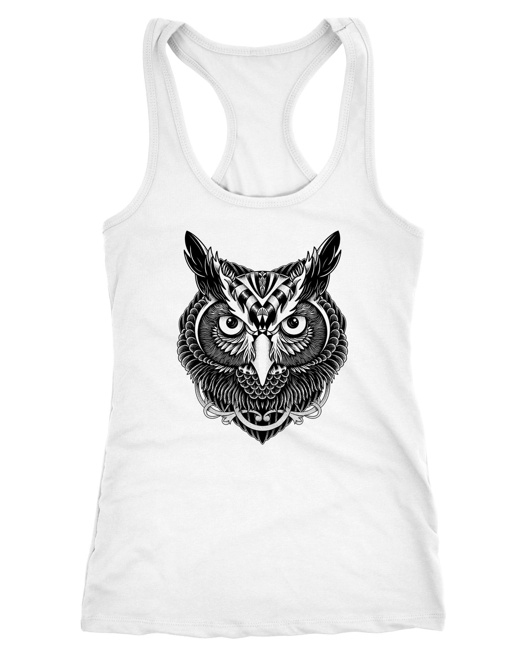 Tanktop Damen Tank-Top Eule Racerback Neverless®