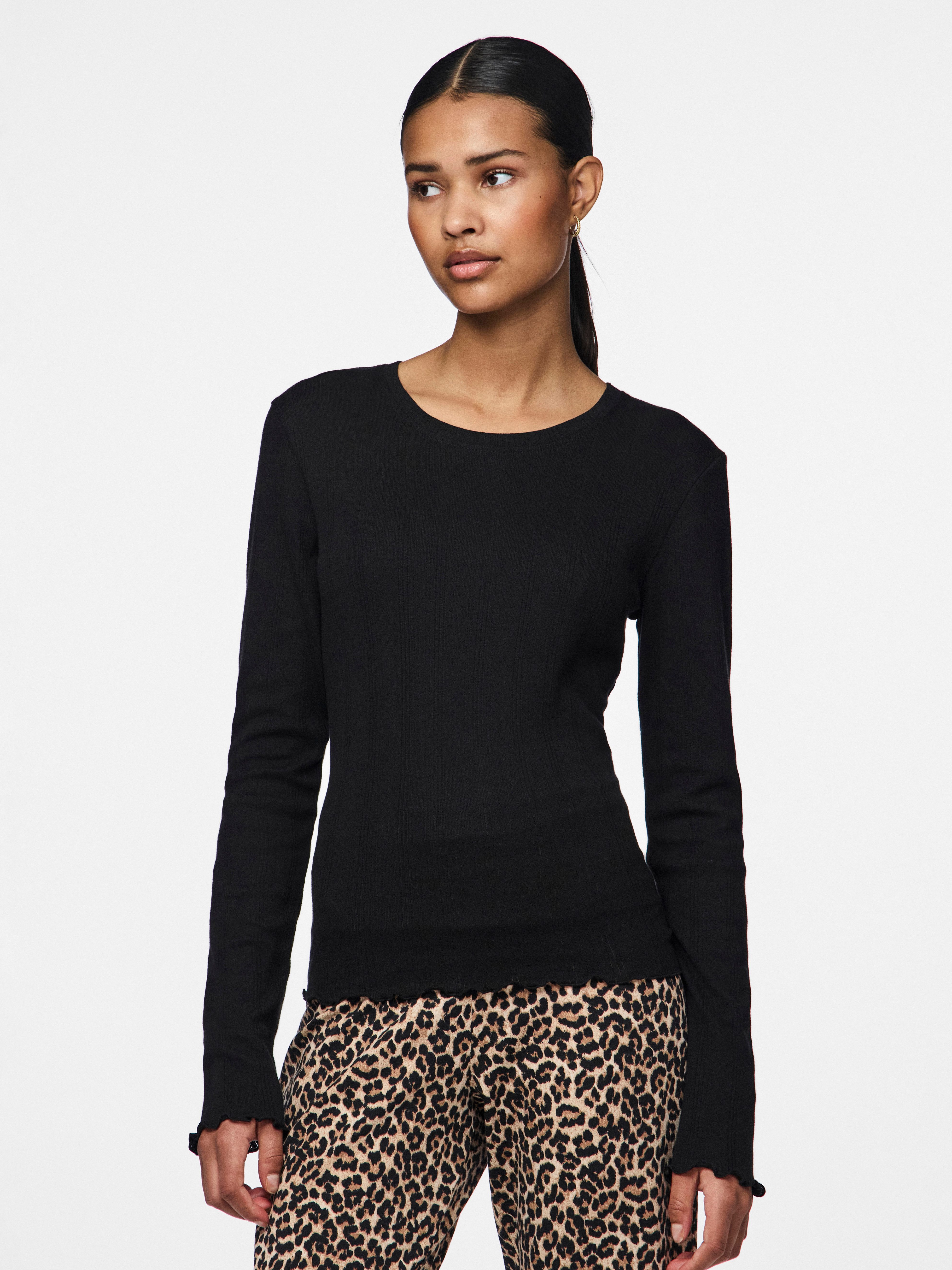 pieces Langarmshirt PCMARIE LS O-NECK POIN günstig online kaufen
