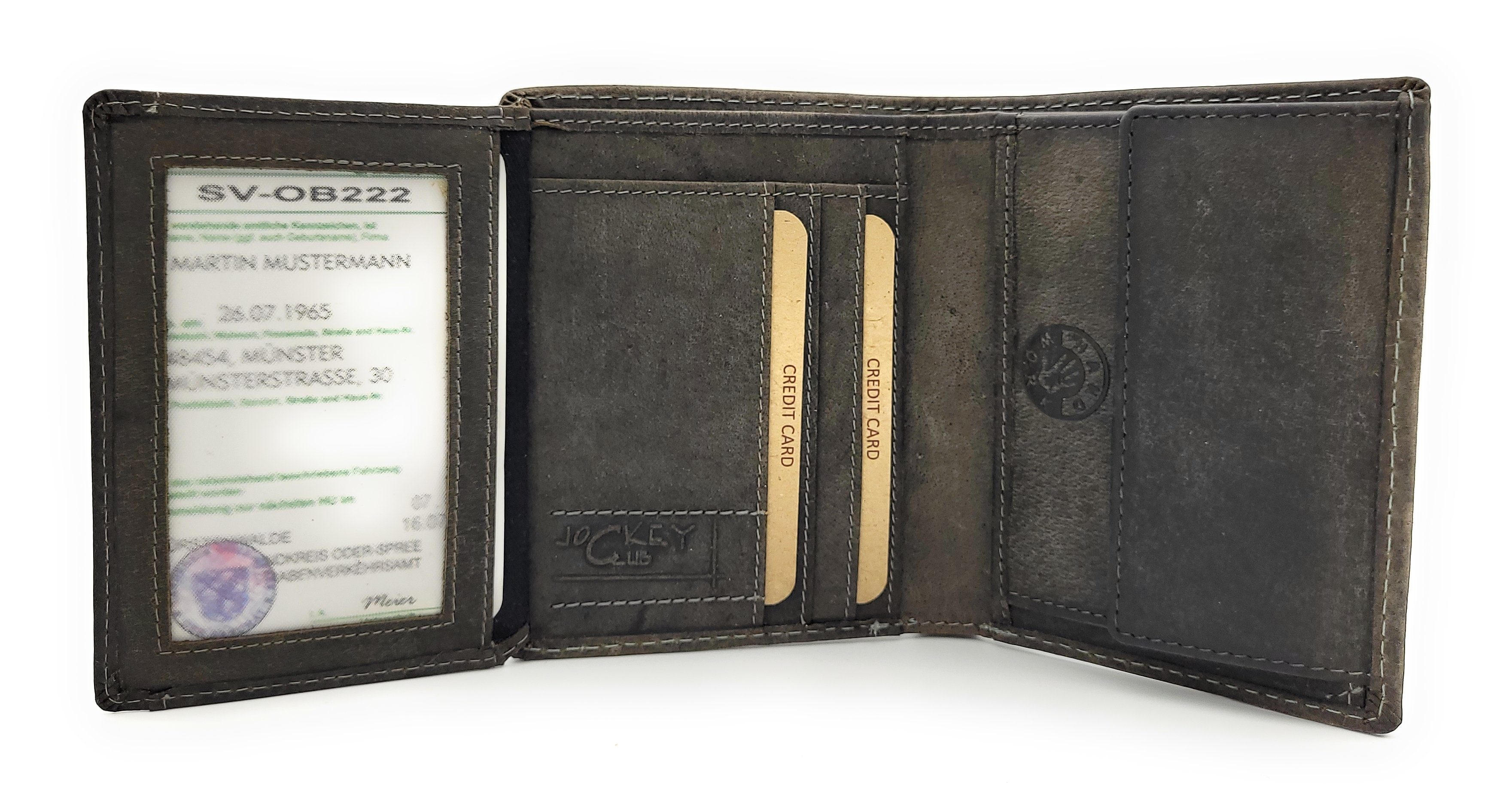 für Portemonnaie Zander, CLUB Leder tolles Geschenk Angler Schutz, RFID echt Geldbörse mit JOCKEY